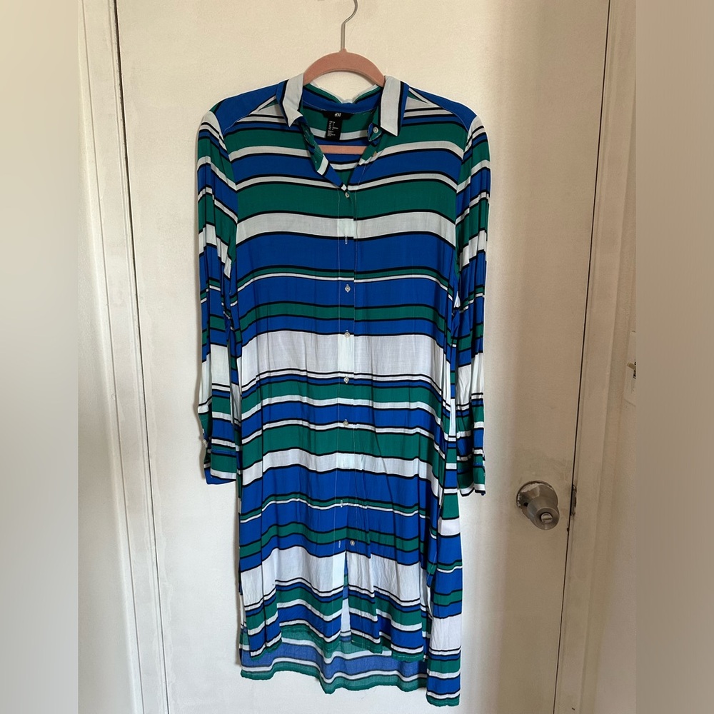 Striped Dress Shirt (Missing one button)